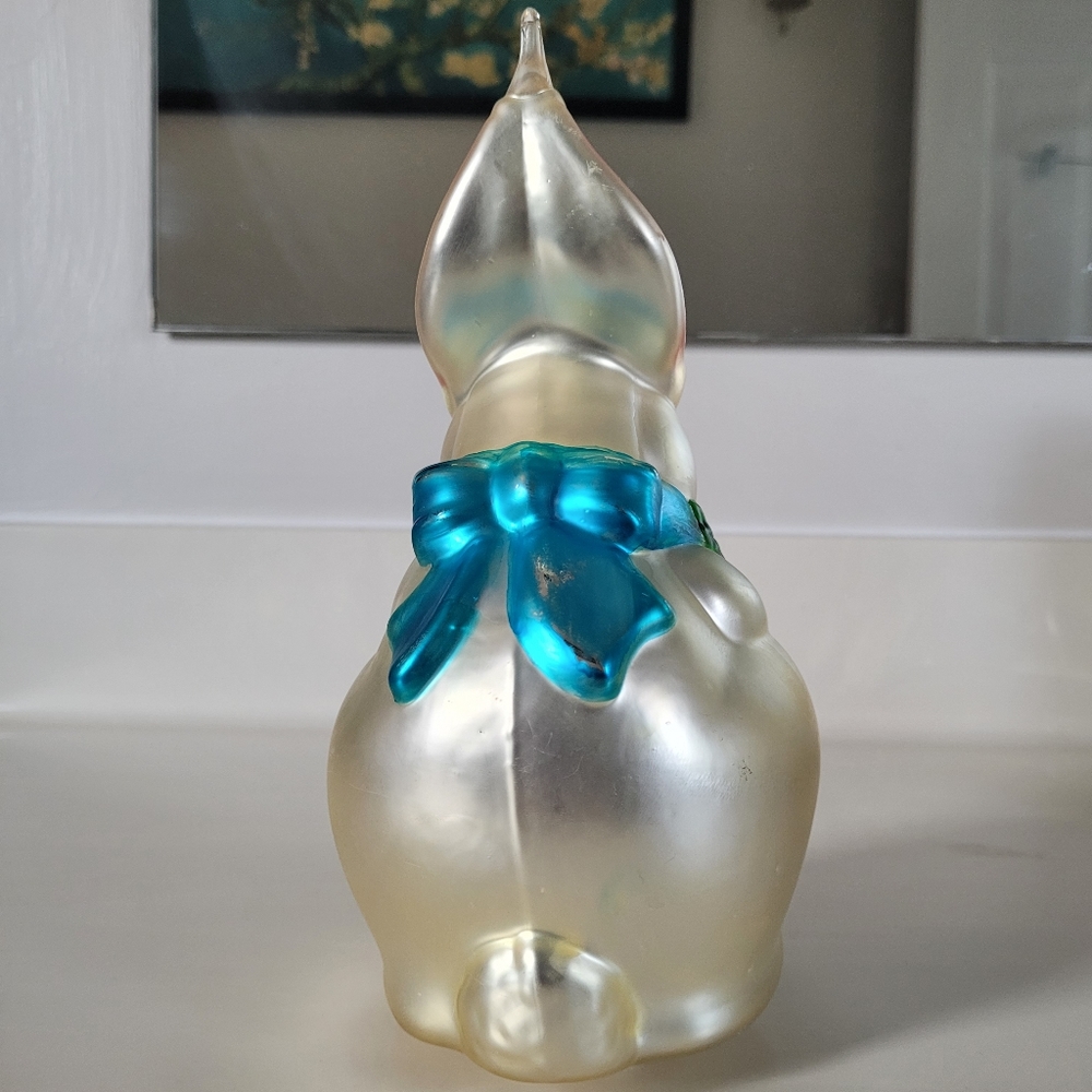 DEPT 56 Bunny  Hand-blown & Hand Painted Mercury Glass (9 inches tall) - Picture 5 of 12